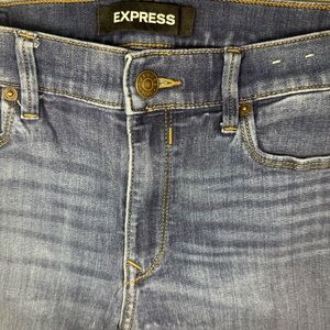 Express Mid Rise Stretch Skinny Legging Jeans Blue Denim Size 10S Short Inseam